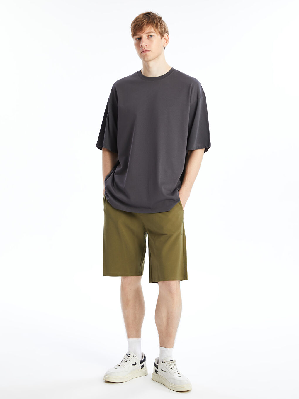 XSIDE Haki Slim Fit Erkek Bermuda Şort