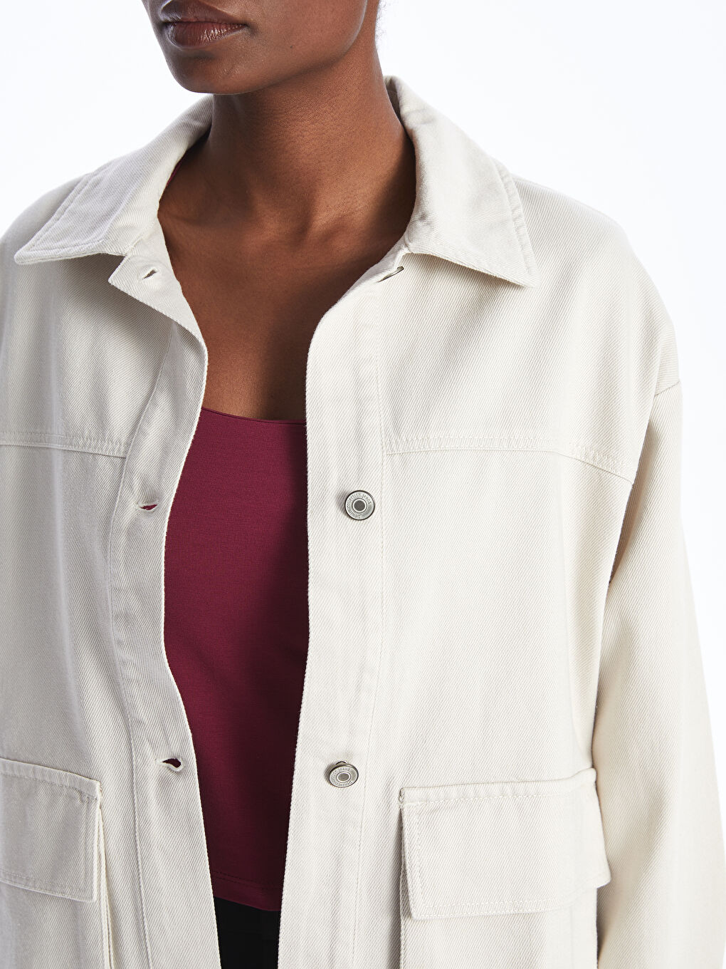 Collared Neck Oversize Women's Jacket-3