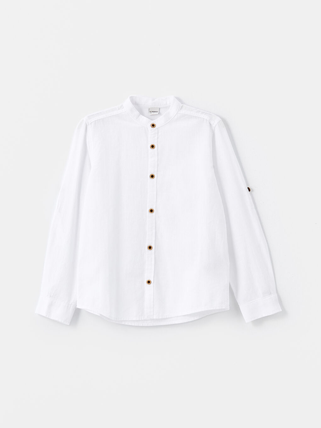 Grandad Collar Basic Long Sleeve Boys' Shirt -S4DF55Z4-Q6K