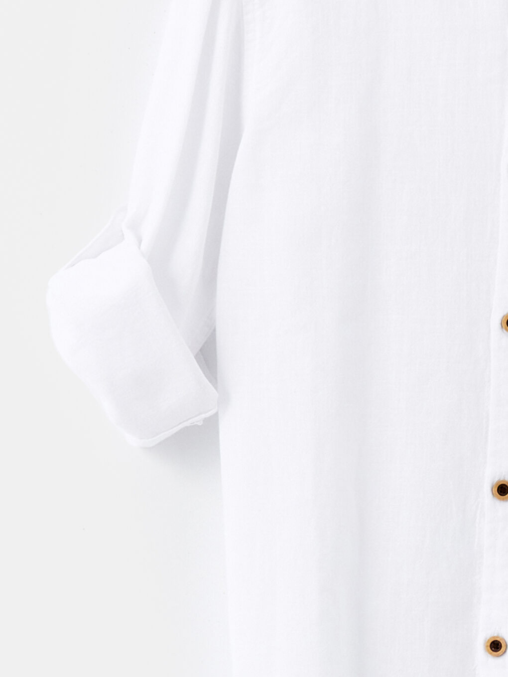 Grandad Collar Basic Long Sleeve Boys' Shirt -S4DF55Z4-Q6K