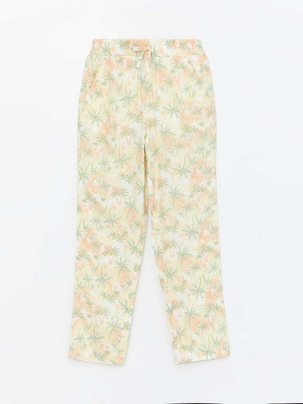 Karışık Beli Lastikli Kız Çocuk Pantolon