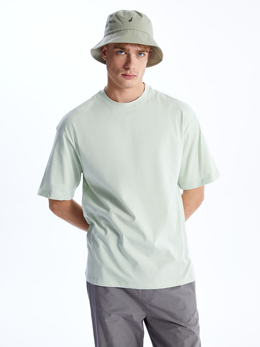 Crew Neck Short Sleeve Combed Cotton Men's T-shirt -S4DF94Z8-TQZ