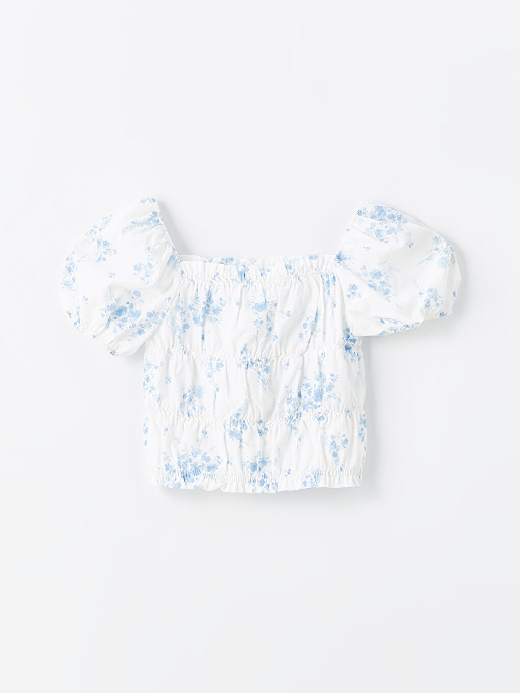 Square Neck Floral Girl's Crop Blouse -S4DG01Z4-LRA