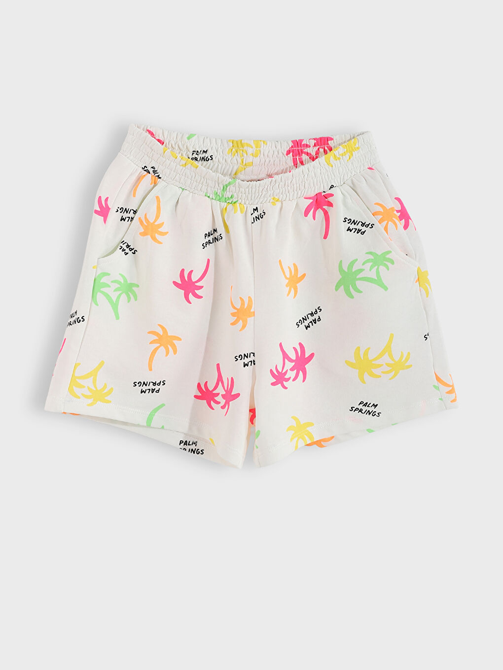 LCW Kids Elasticated Waist Printed Girls' Shorts -S4DG28Z4-LRA