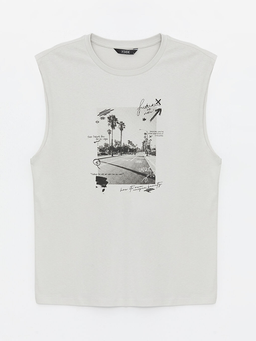 Crew Neck Printed Men's Sleeveless T-Shirt -S4DG68Z8-G5K