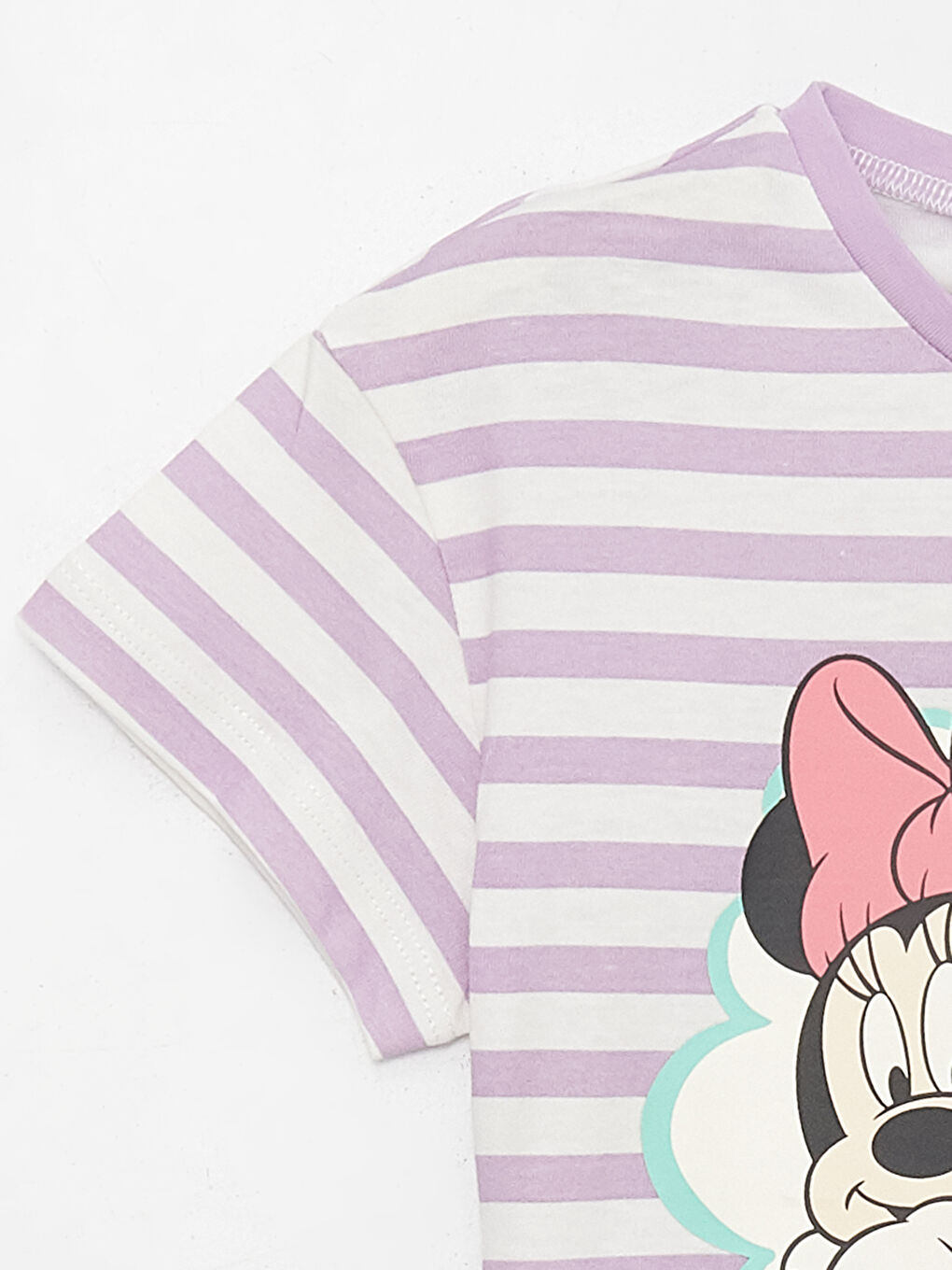 Crew Neck Short Sleeve Minnie Mouse Printed Baby Girls' T-Shirt and Tights 2 Pack Set -S4DG96Z1-LGL