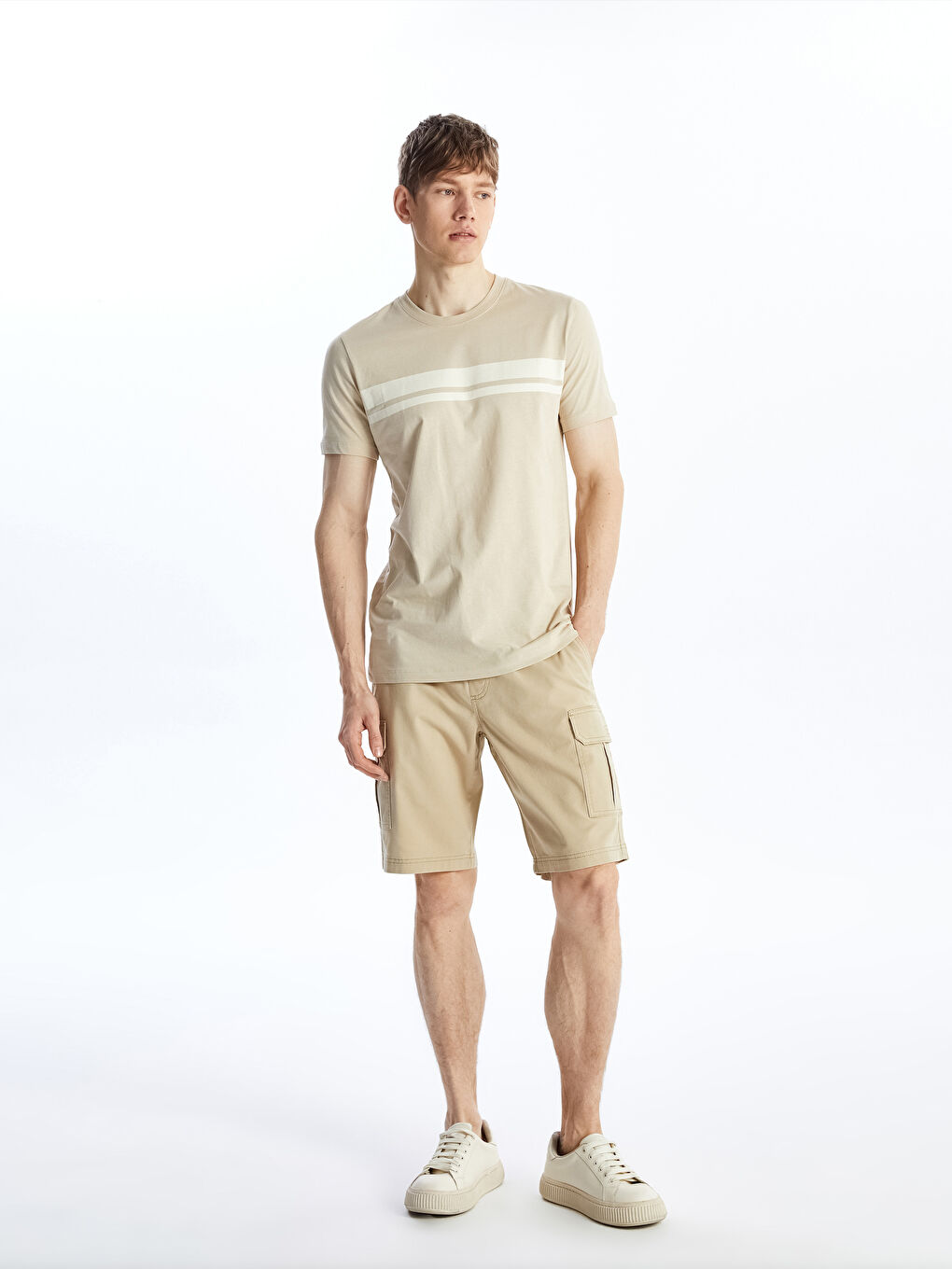 Standard Fit Gabardine Men's Bermuda Shorts -S4DH17Z8-S5P