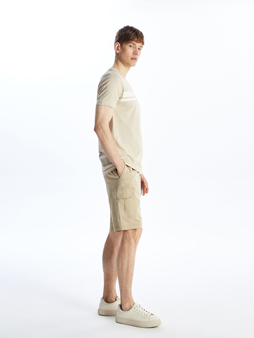 Standard Fit Gabardine Men's Bermuda Shorts -S4DH17Z8-S5P