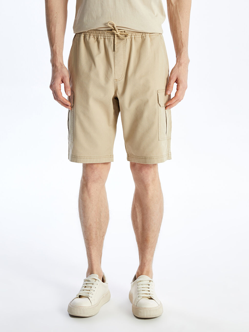 Standard Fit Gabardine Men's Bermuda Shorts -S4DH17Z8-S5P