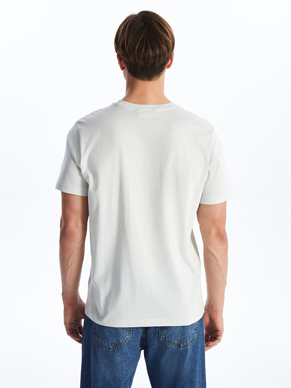 Crew Neck Short Sleeve Printed Combed Cotton Men's T-shirt -S4DH42Z8-RRX