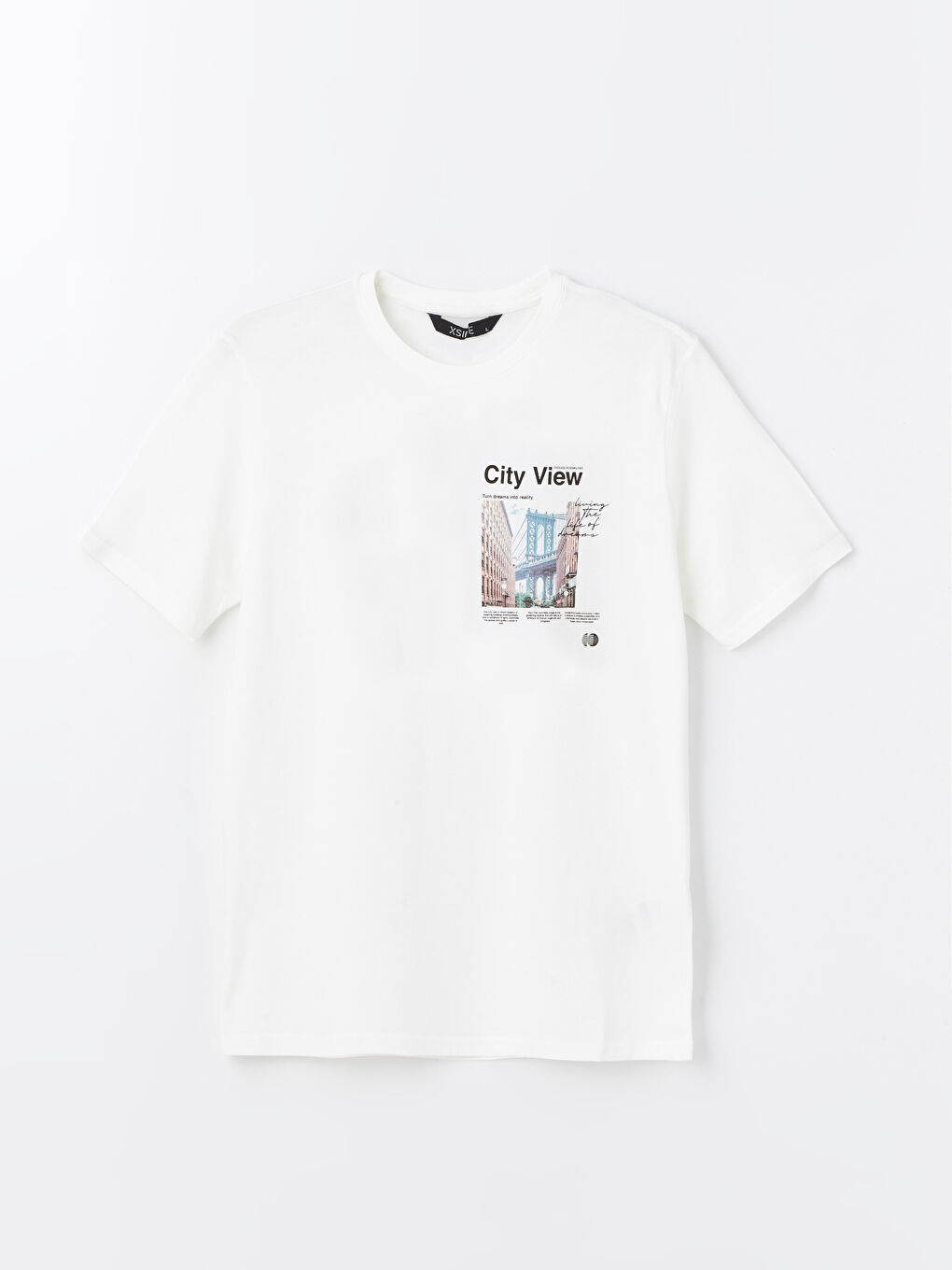 Crew Neck Short Sleeve Printed Combed Cotton Men's T-shirt-5