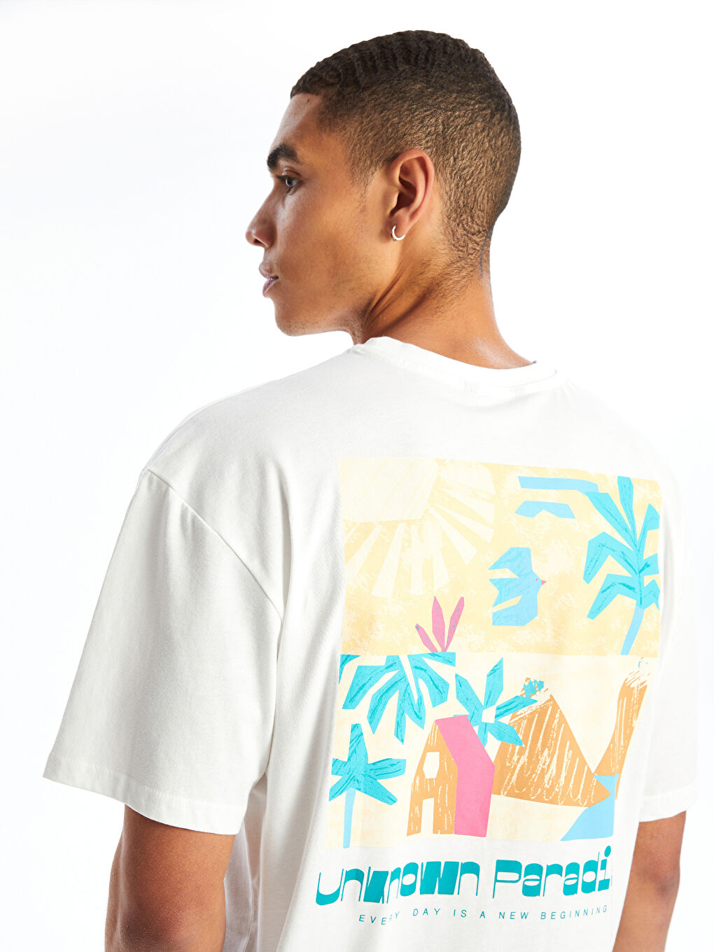 Crew Neck Short Sleeve Printed Combed Cotton Men's T-shirt -S4DH52Z8-R9J