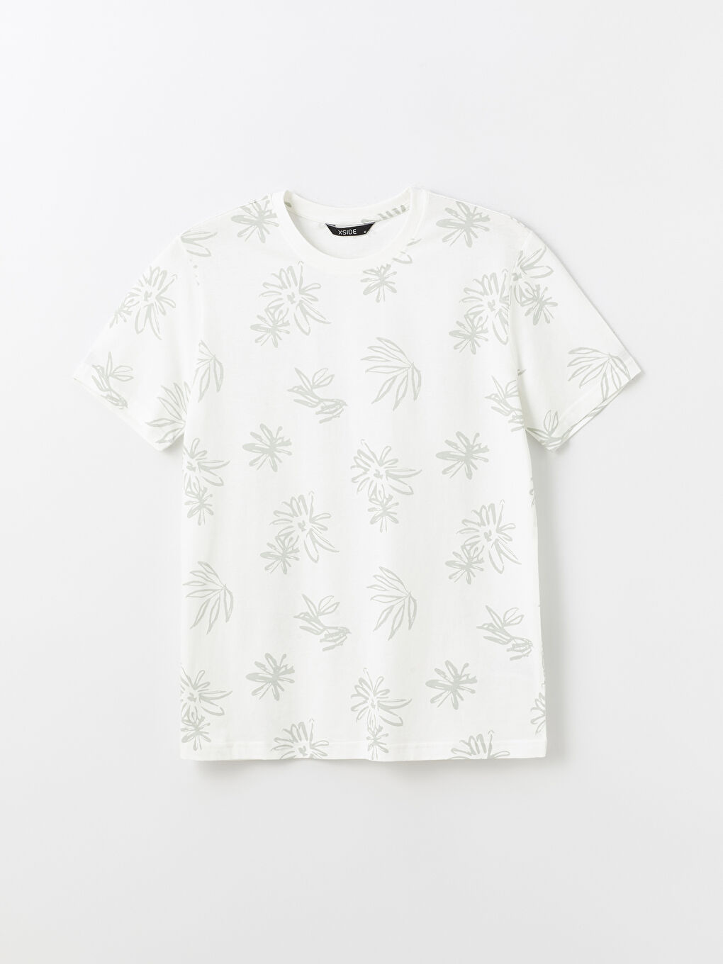 Crew Neck Short Sleeve Patterned Combed Cotton Men's T-Shirt -S4DH88Z8-R9J