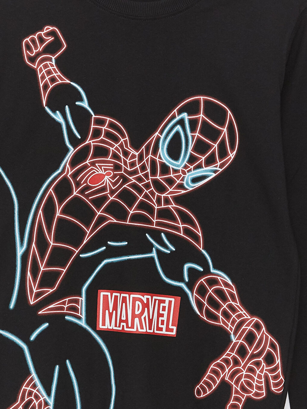 Siyah Bisiklet Yaka Spider-Man Baskılı Erkek Çocuk Tişört-2