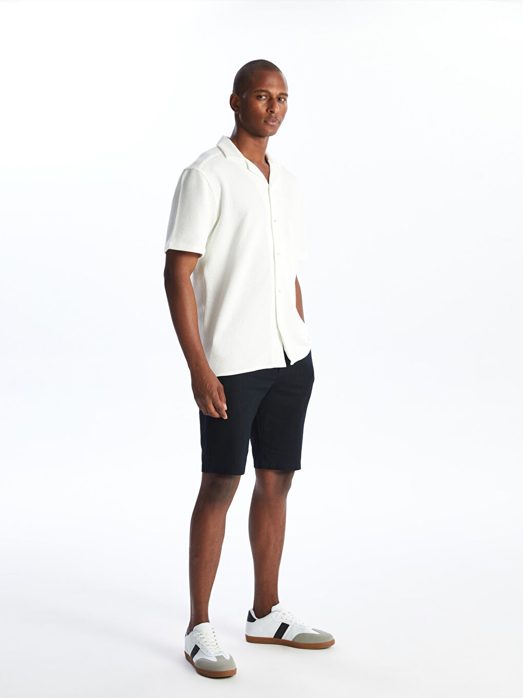 Slim Fit Linen Blend Men's Shorts -S4DI36Z8-CVL