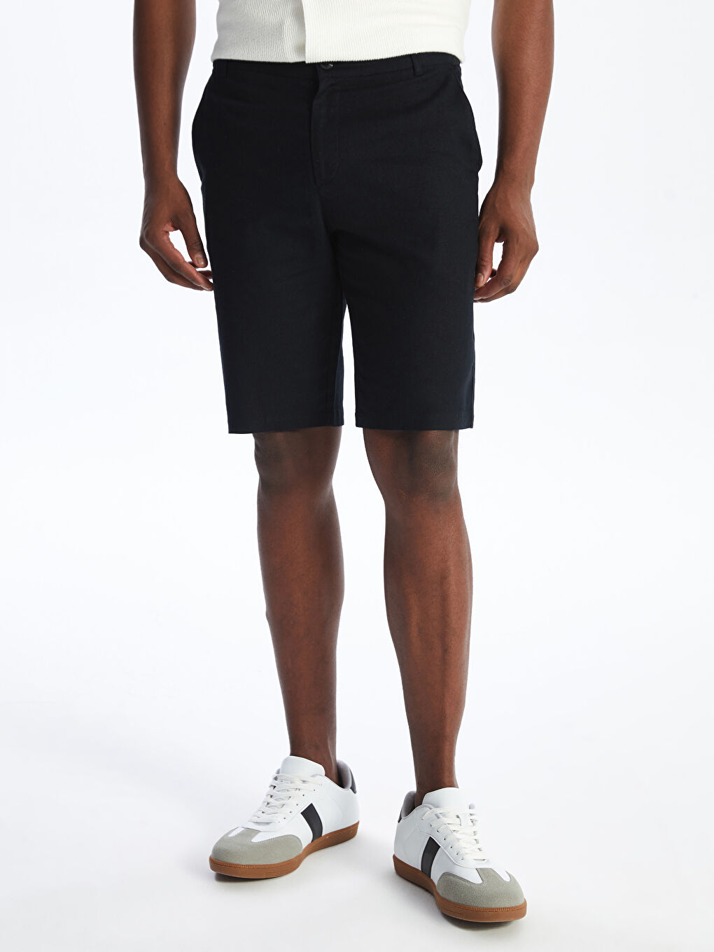 Slim Fit Linen Blend Men's Shorts -S4DI36Z8-CVL