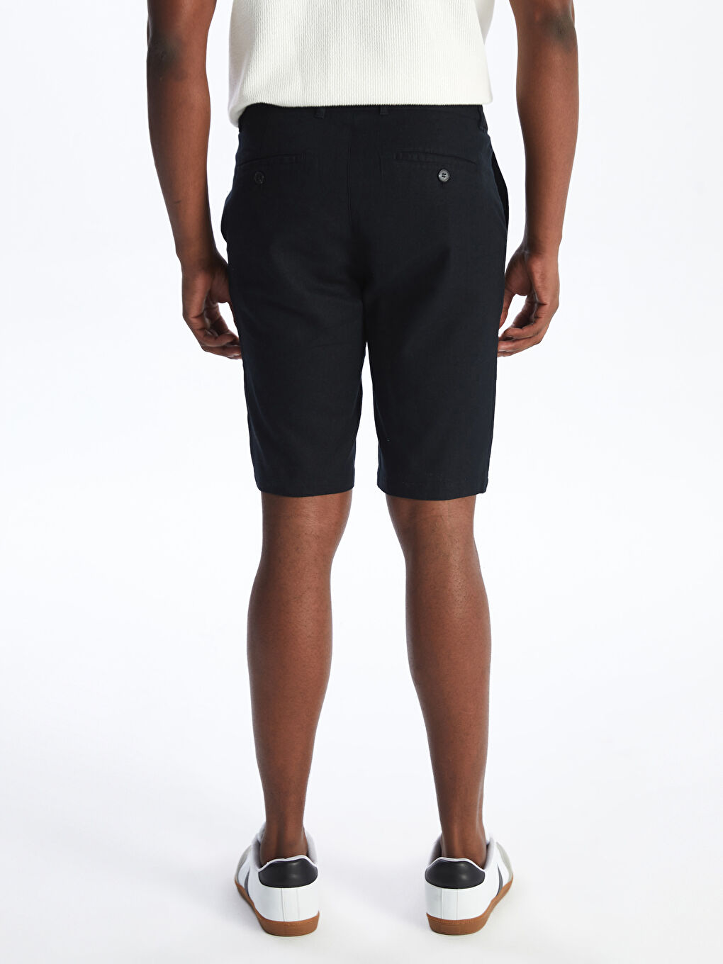 Slim Fit Linen Blend Men's Shorts -S4DI36Z8-CVL