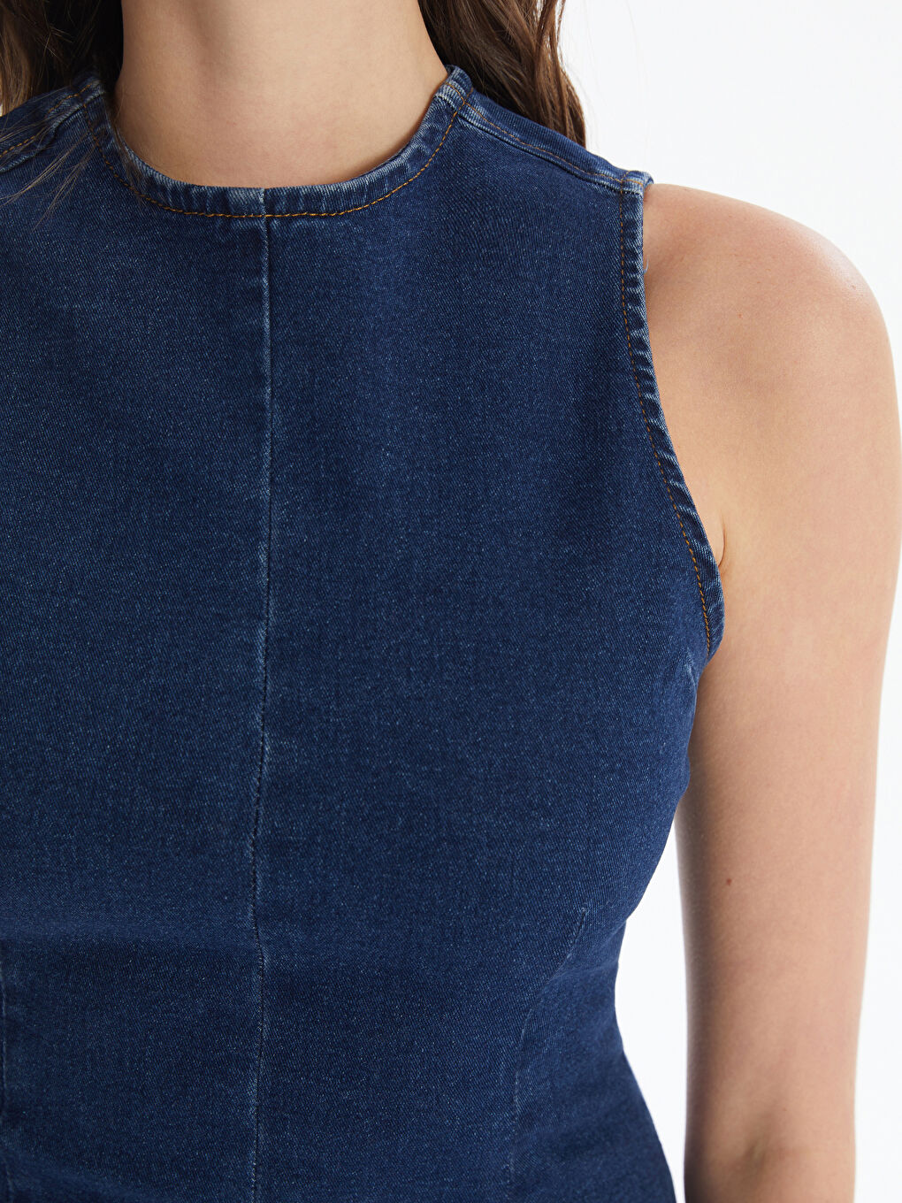 LC Waikiki Crew Neck Women's Denim Dress -S4DI43Z8-309