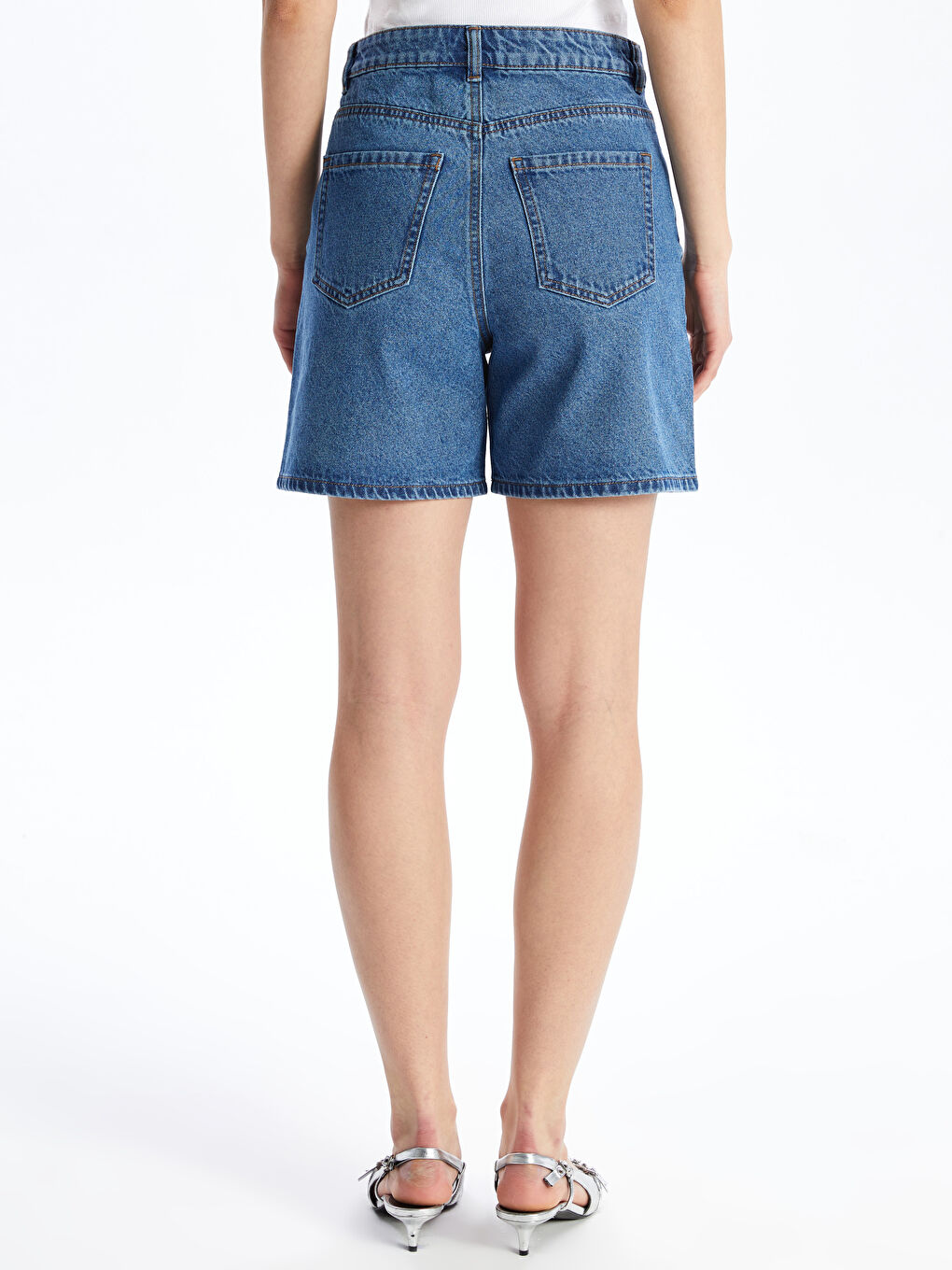 Бермуд пішіміндегі әйелдерге арналған деним шорты-4