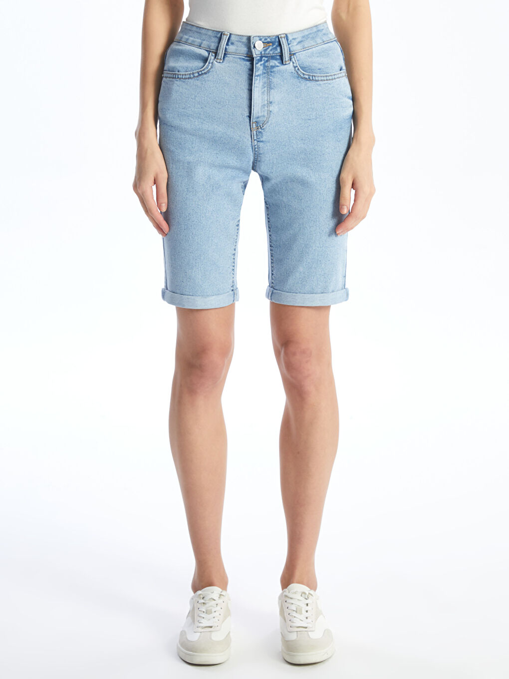 LCW Jeans Teksas šorts srednjeg struka bermuda kroja za žene -S4DI74Z8-311