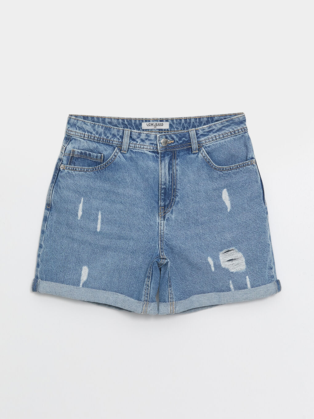 LCW Jeans Ženski teksas šorts Standard Fit sa iscepanim detaljima. -S4DI85Z8-311