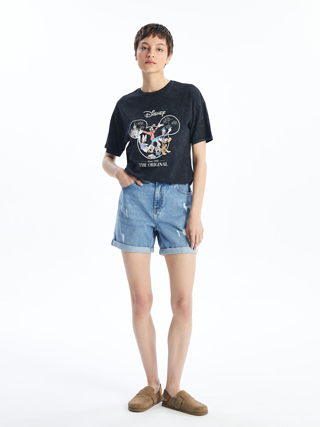 LCW Jeans Ženski teksas šorts Standard Fit sa iscepanim detaljima. -S4DI85Z8-311