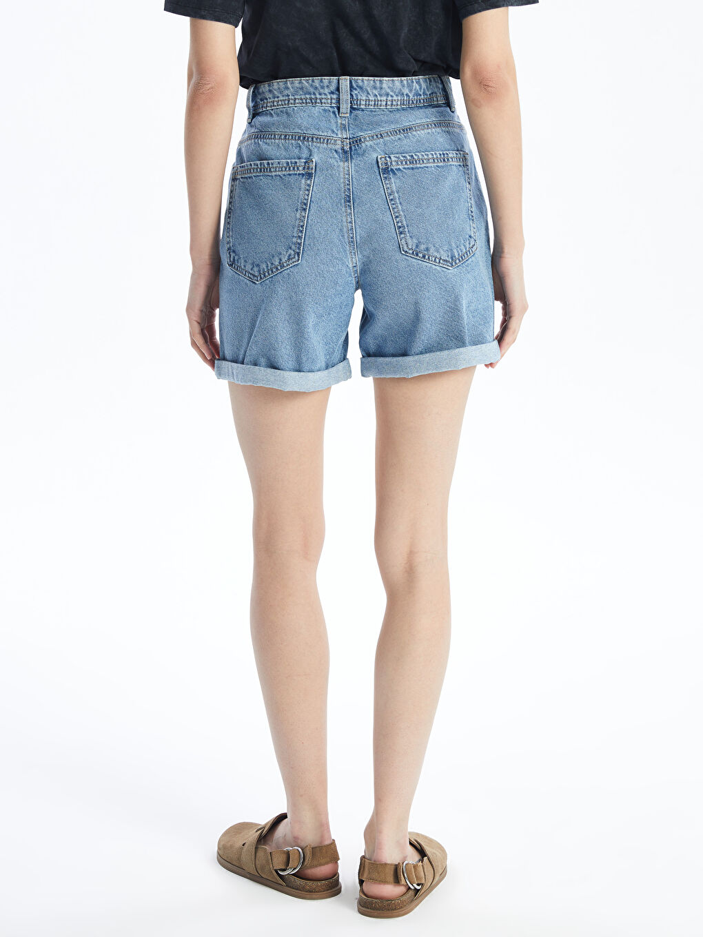 LCW Jeans Ženski teksas šorts Standard Fit sa iscepanim detaljima. -S4DI85Z8-311