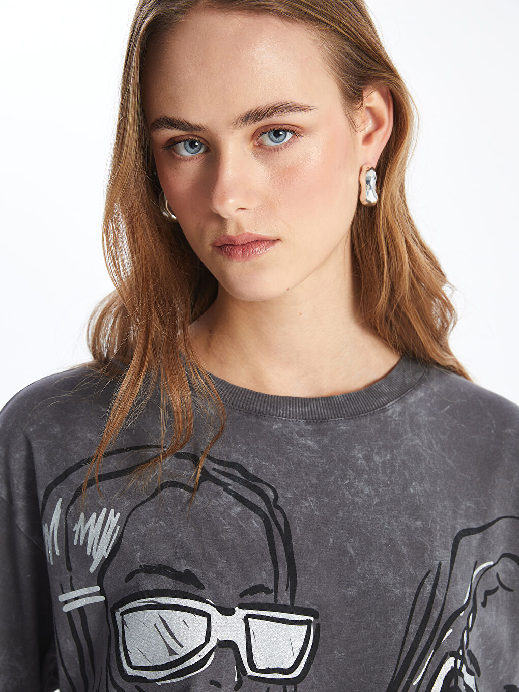 Crew Neck Printed Short Sleeve Oversized T-Shirt -S4DJ29Z8-DC4