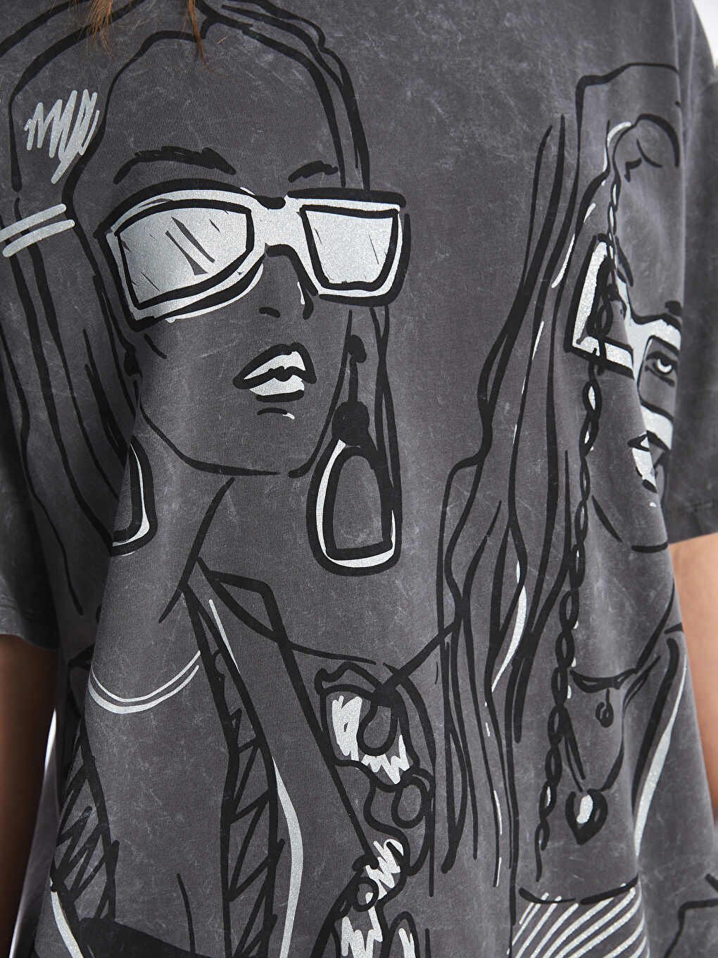 Crew Neck Printed Short Sleeve Oversized T-Shirt -S4DJ29Z8-DC4