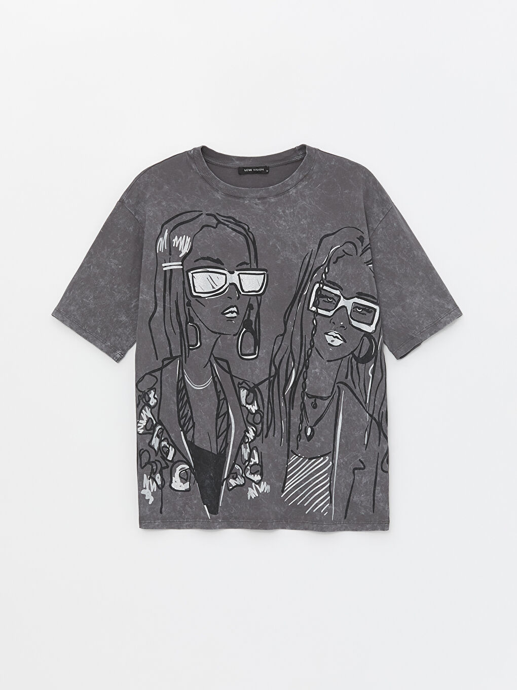 Crew Neck Printed Short Sleeve Oversized T-Shirt -S4DJ29Z8-DC4