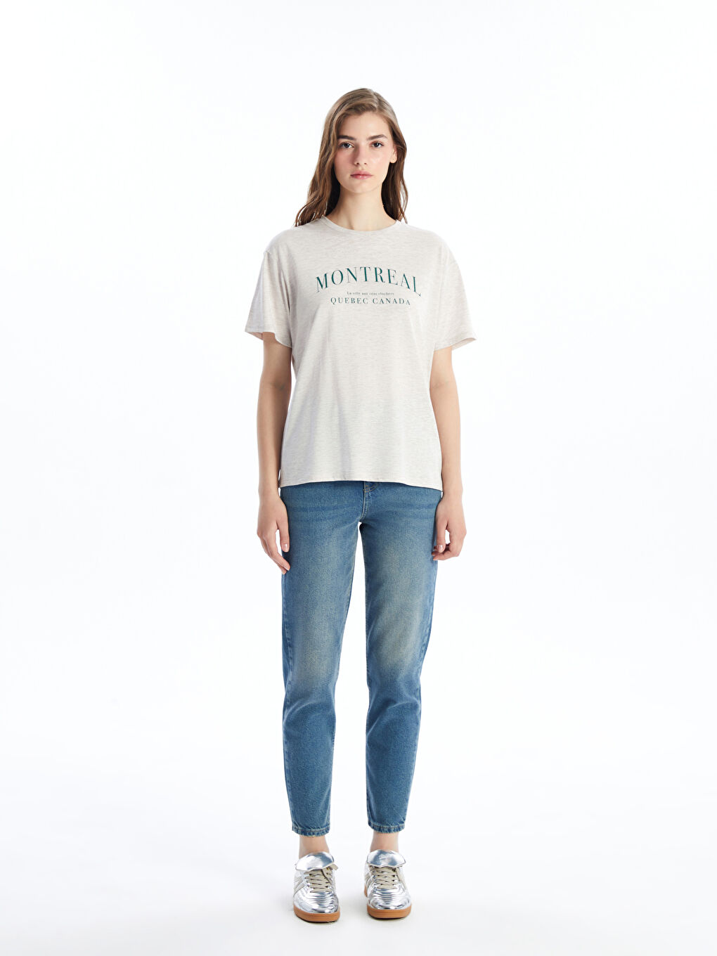 Crew Neck Printed Short Sleeve Women's T-shirt -S4DJ48Z8-L8T