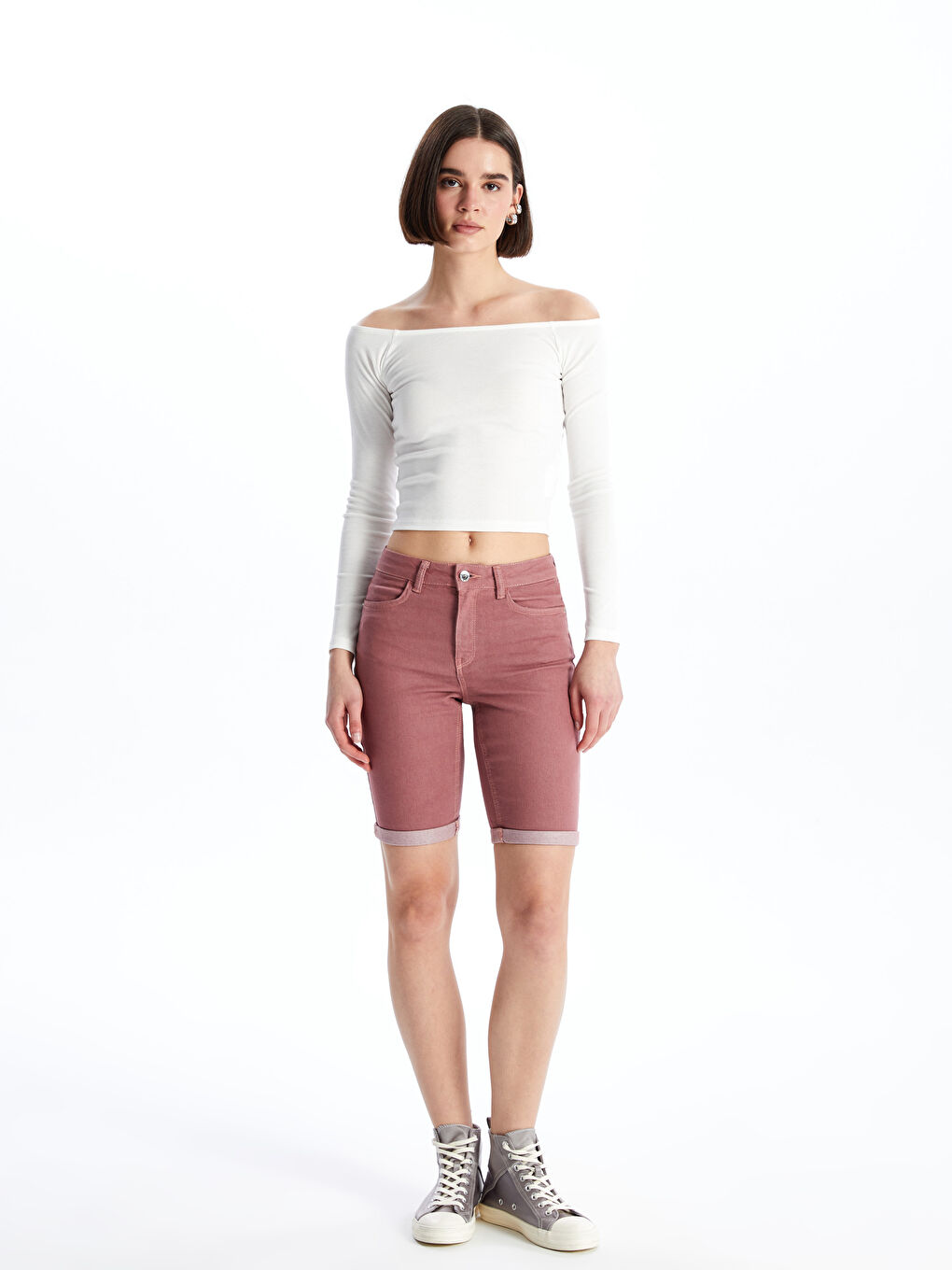 Bermuda Fit Women's Denim Shorts-1