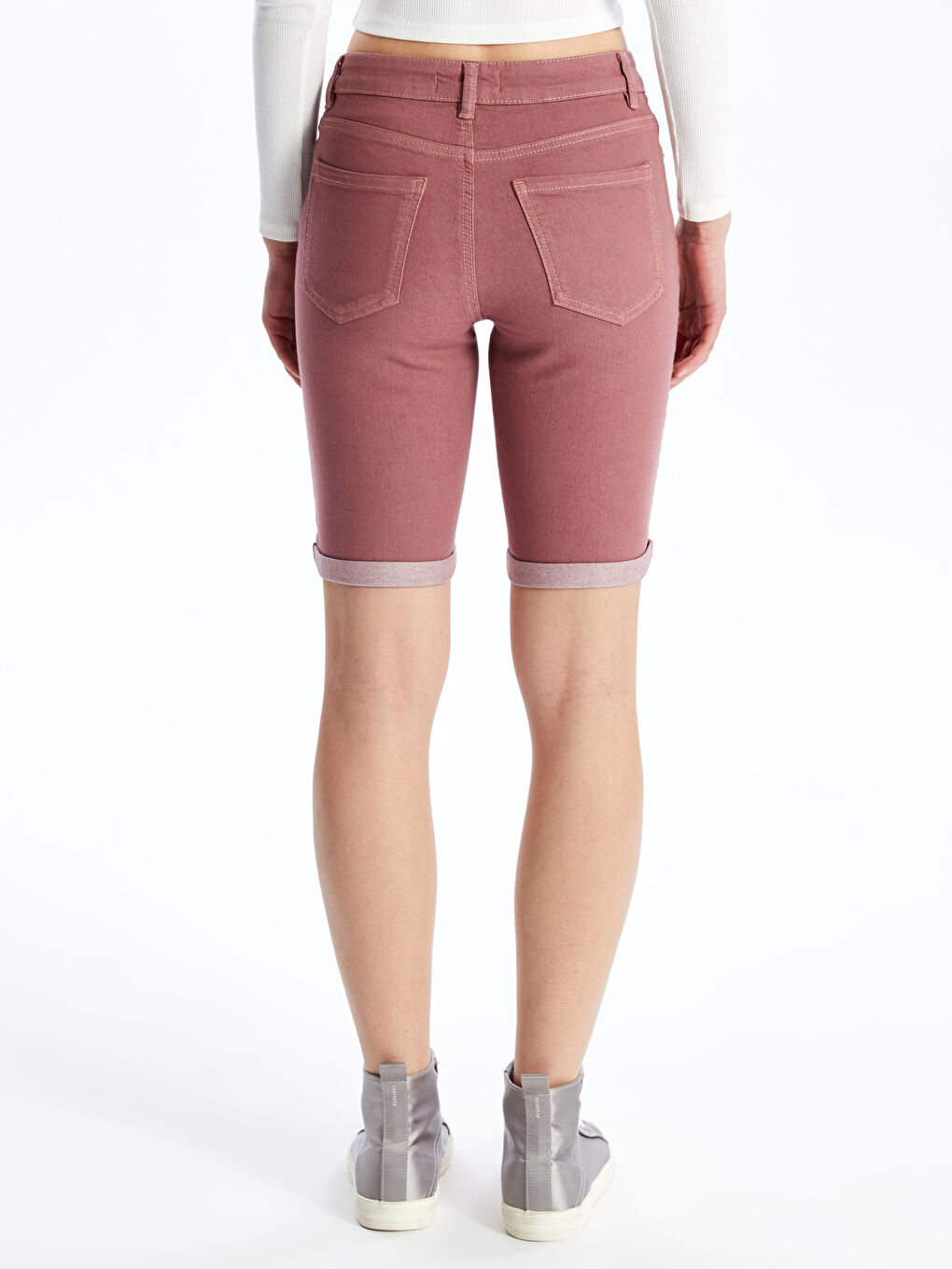 Bermuda Fit Women's Denim Shorts-4