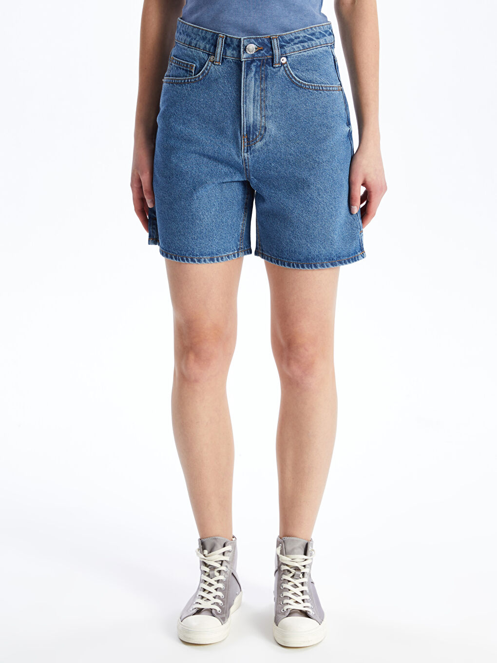 Ženski teksas šorts bermuda fit -S4DJ55Z8-507