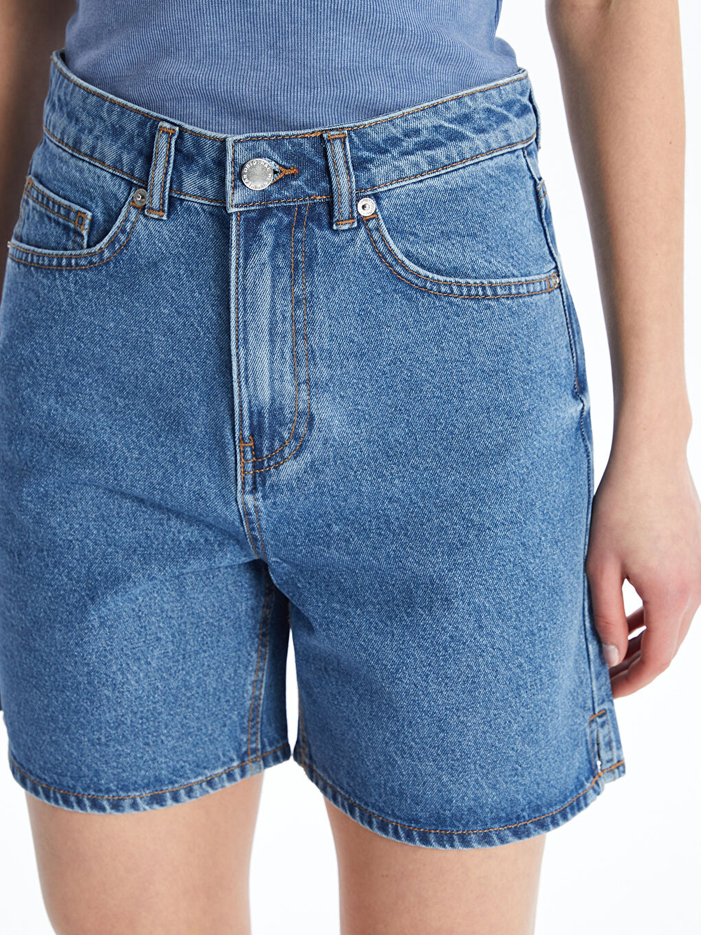 Ženski teksas šorts bermuda fit -S4DJ55Z8-507
