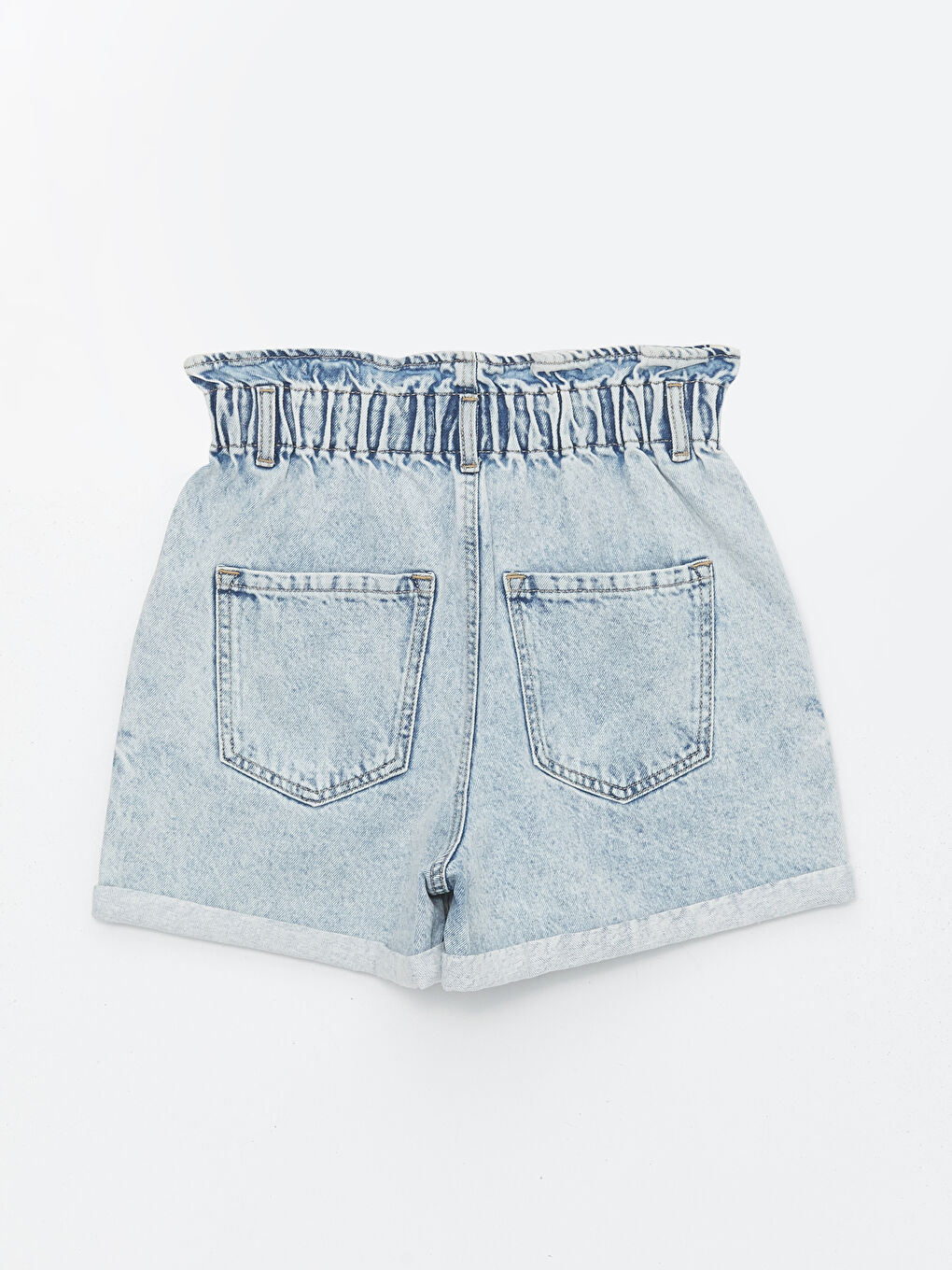 Damen-Shorts aus Denim mit elastischem Bund und schlichtem Design-6