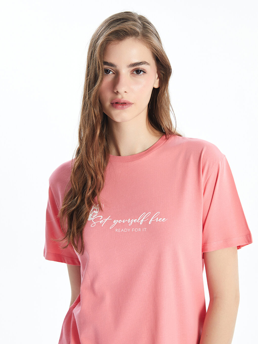 Crew Neck Printed Short Sleeve Women's T-Shirt -S4DJ72Z8-GBC