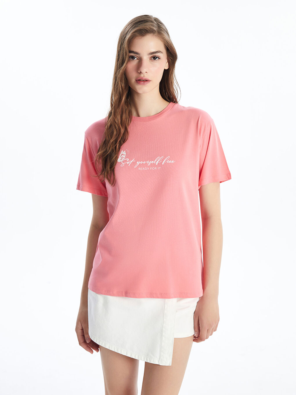 Crew Neck Printed Short Sleeve Women's T-Shirt -S4DJ72Z8-GBC
