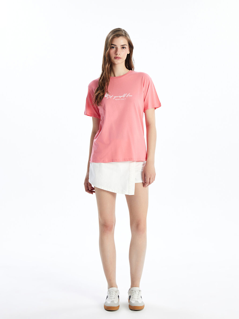 Crew Neck Printed Short Sleeve Women's T-Shirt -S4DJ72Z8-GBC