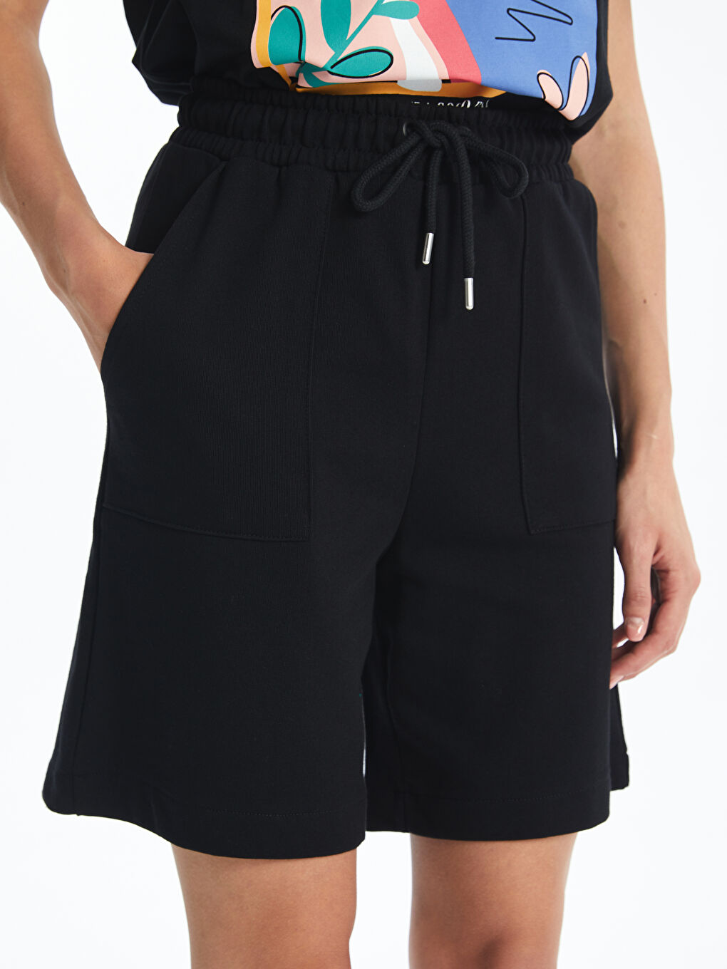 Women's Elastic Waist Regular Shorts -S4DJ99Z8-CVL
