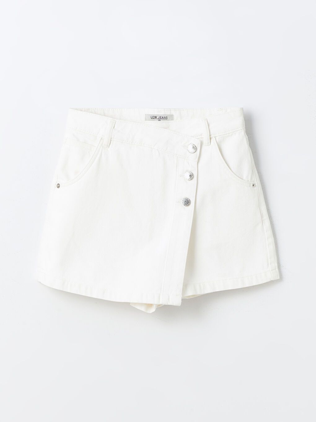 Women's Regular Fit Plain Denim Skort -S4DK08Z8-844