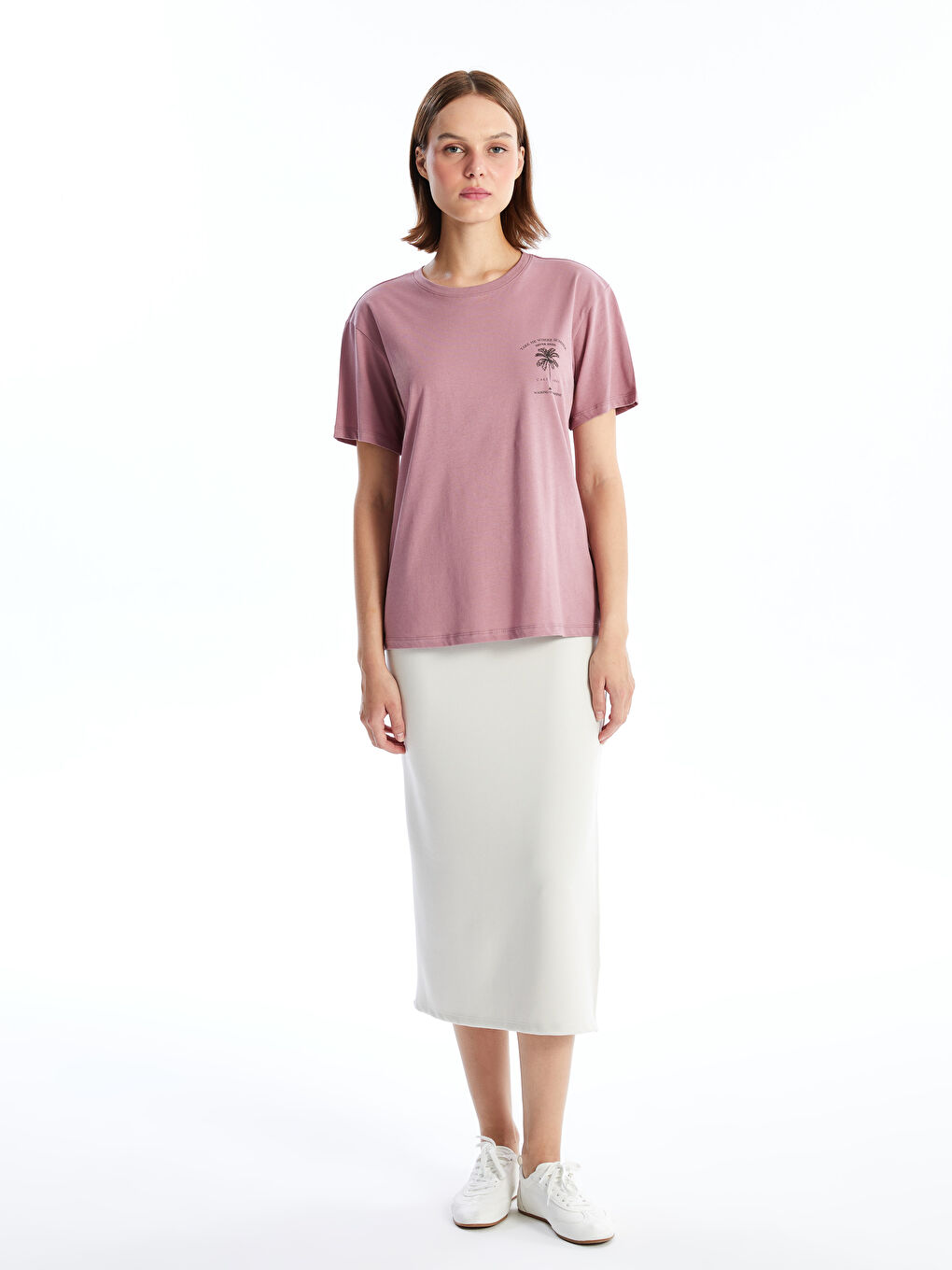 Crew Neck Printed Short Sleeve Women's T-Shirt -S4DK23Z8-GVH