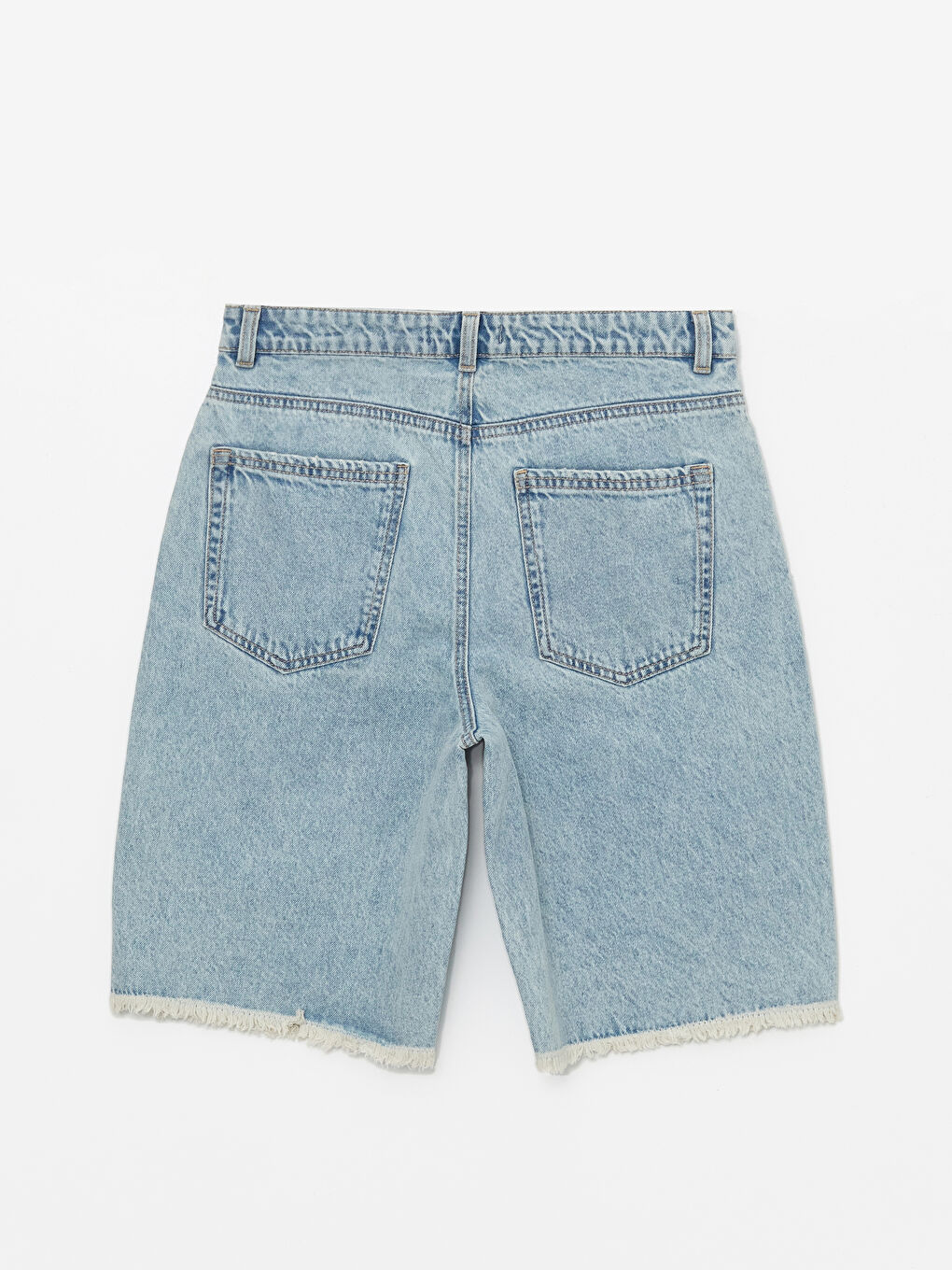 Джинсовые Шорты Бермуды Женские С Рваными Деталями-6