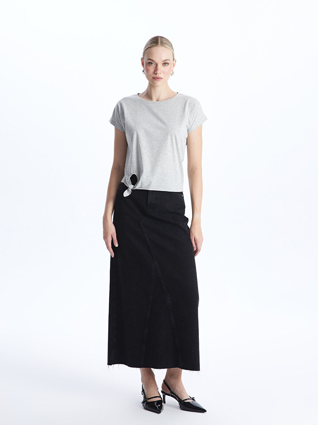 Crew Neck Plain Short Sleeve Women's T-Shirt -S4DK30Z8-CT3