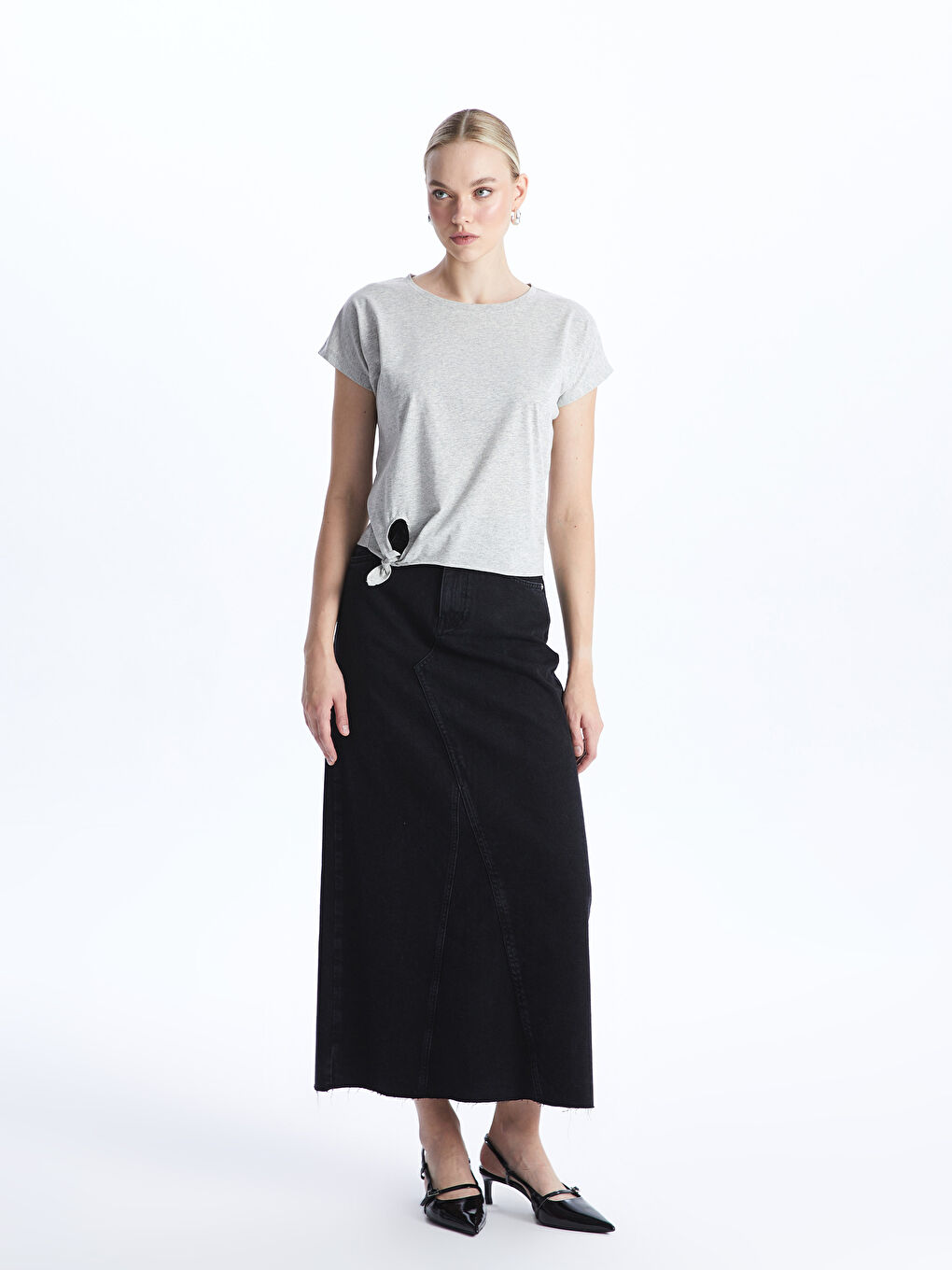 Crew Neck Plain Short Sleeve Women's T-Shirt -S4DK30Z8-CT3