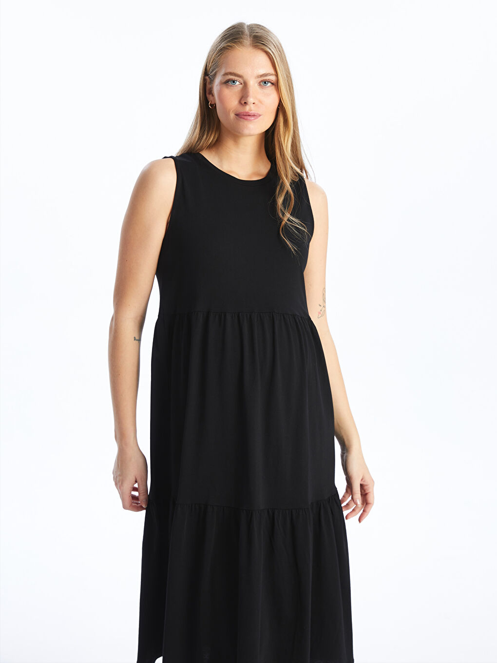 Crew Neck Plain Maternity Dress -S4DK36Z8-CVL