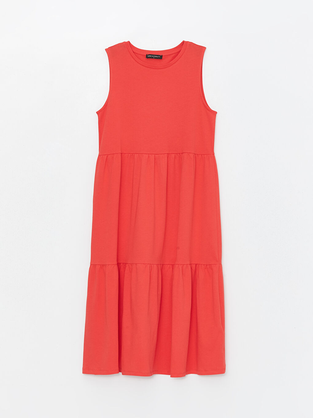 მრგვალი საყელო უბრალო ორსულობის კაბა-10