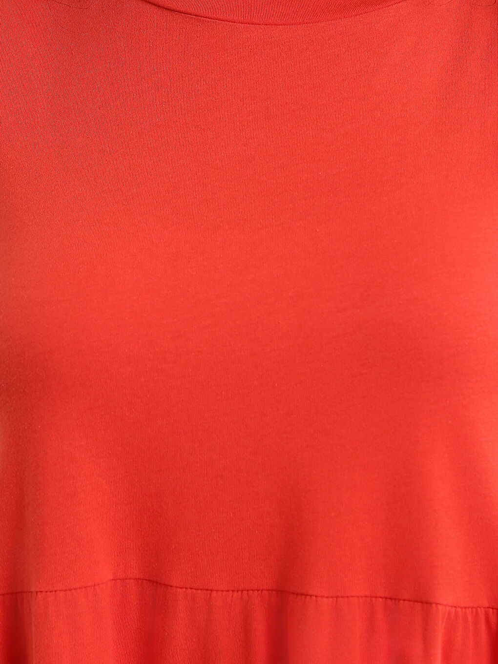 მრგვალი საყელო უბრალო ორსულობის კაბა-4