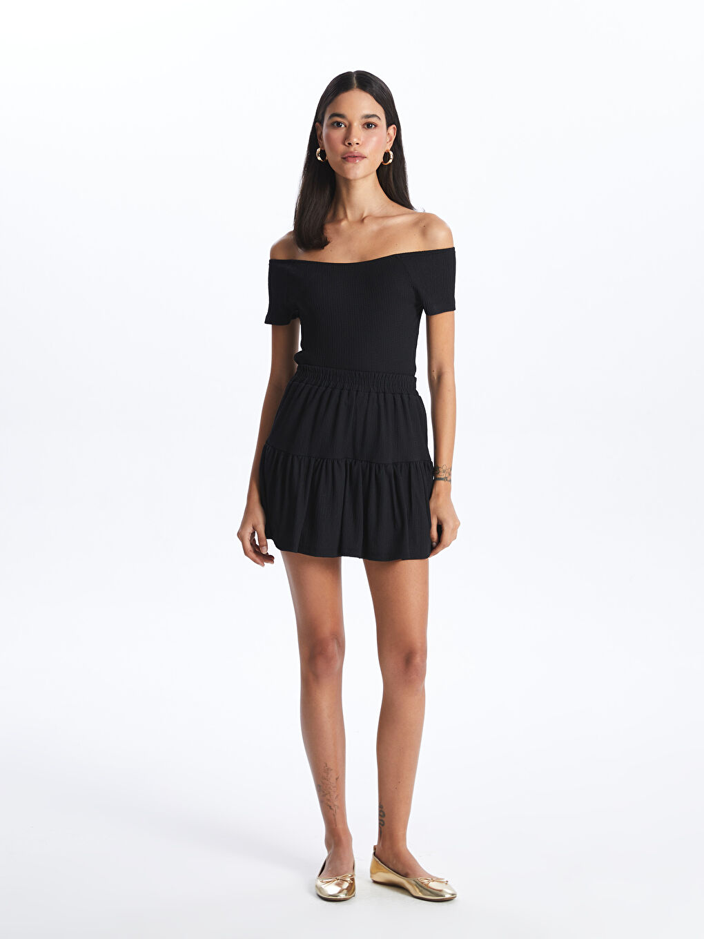 Boat Neck Straight Short Sleeve Women's T-Shirt -S4DK55Z8-CVL