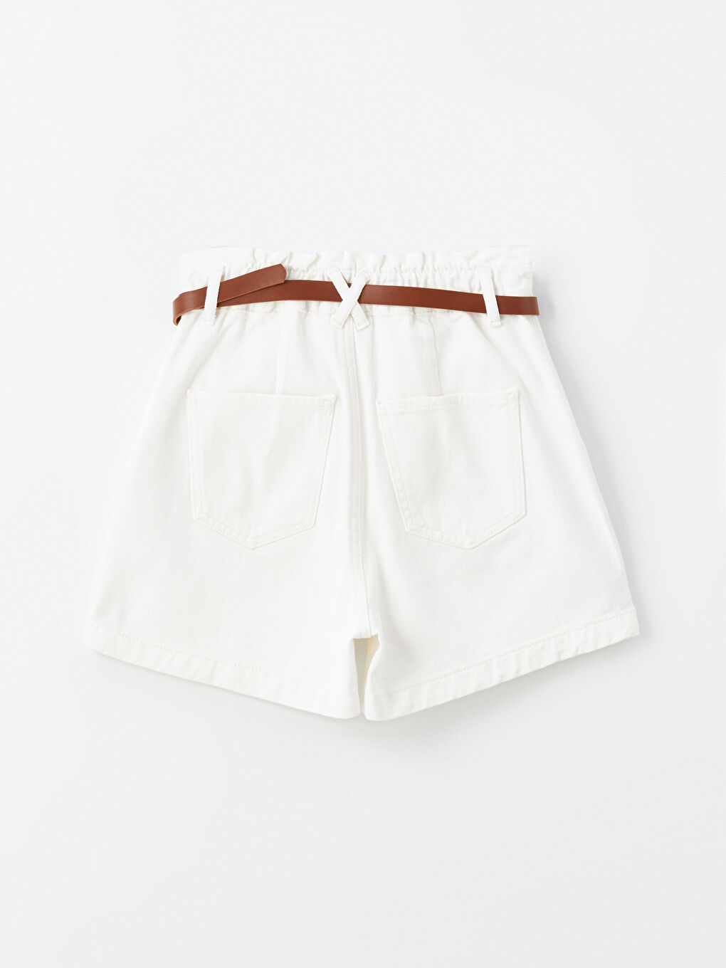 Belted High Waist Loose Fit Women's Denim Shorts -S4DK63Z8-844